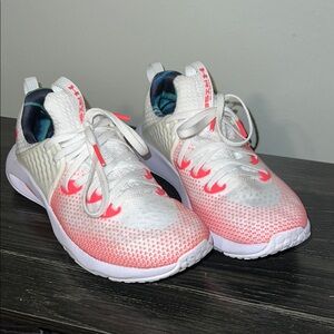 Kids White and Pink Athletic Shoes